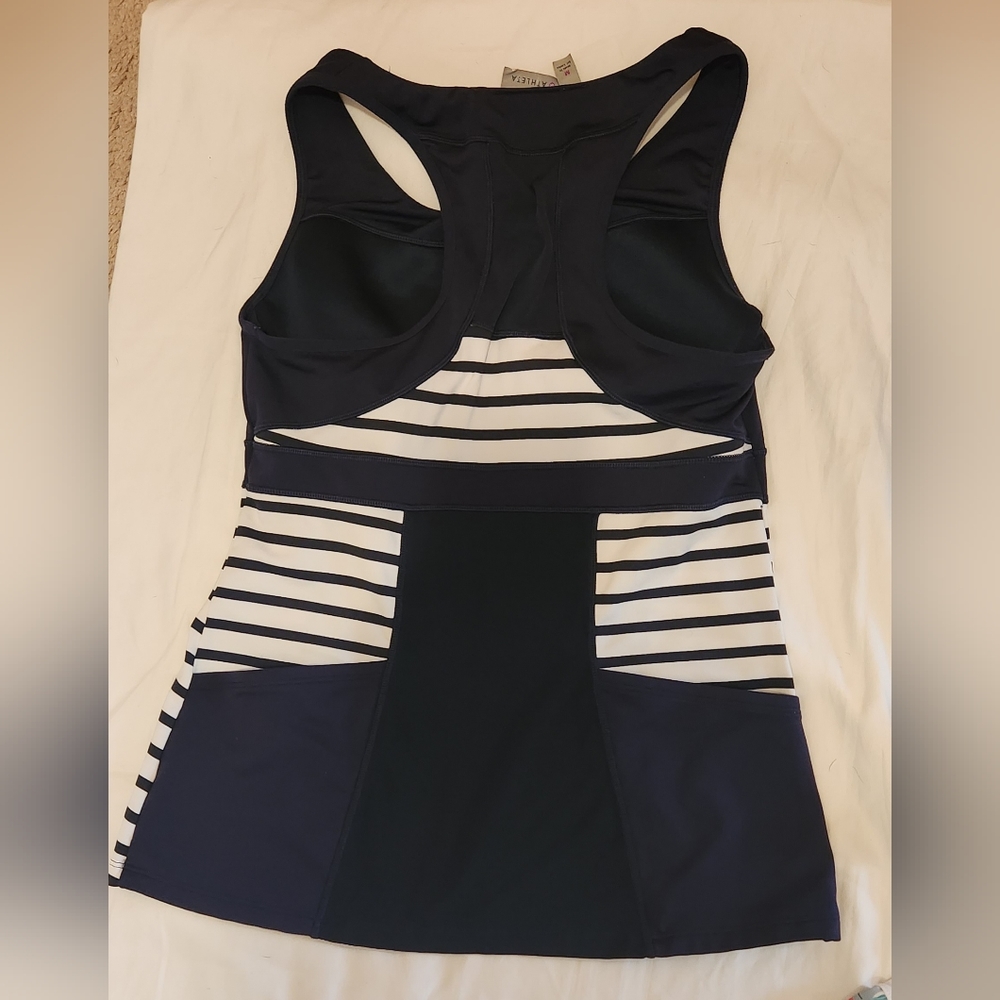 Athleta Blue and white striped sleeveless tank - Medium